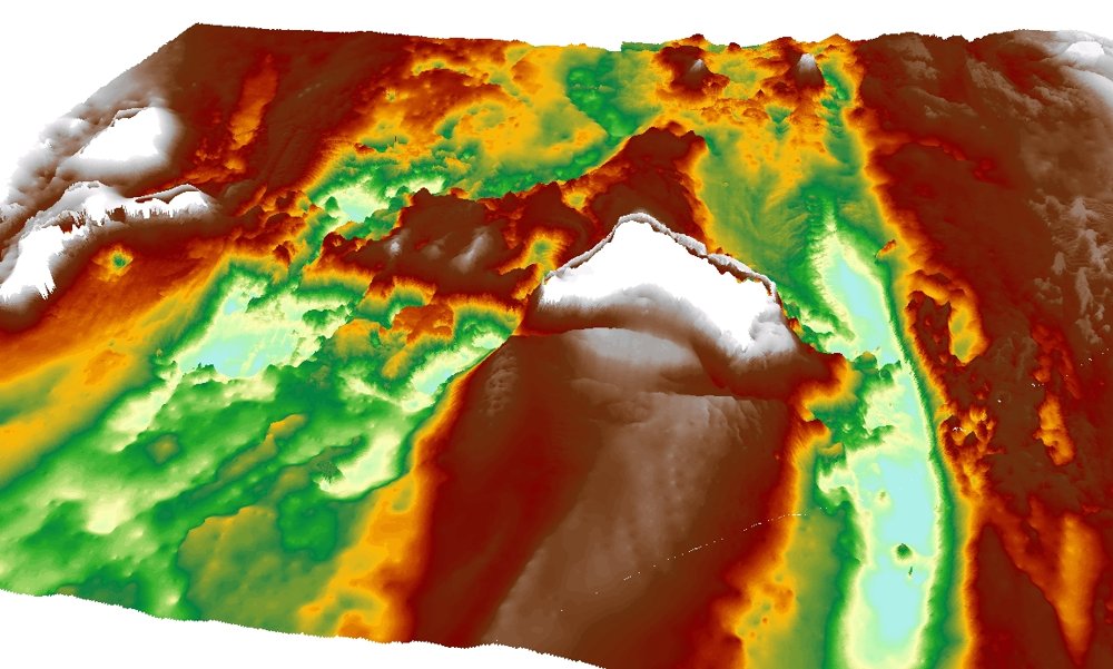 3D bathymetric relief of the Sangiang seabed from the Phase I survey.